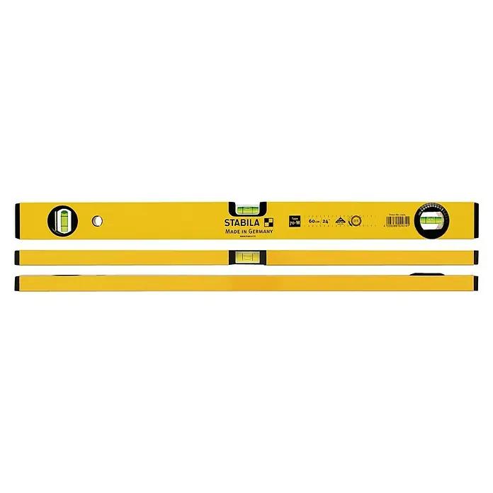 Stabila Wasserwaage Type 70 W - Länge: 100 cm, Anzahl Libellen: 2 Stk. - Gelbe Stabila Wasserwaage, ein präzises Werkzeug zum Nivellieren. Ideal für Bau und Heimwerker, mit gut sichtbaren Libellen.