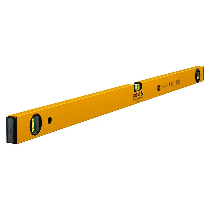 Stabila Wasserwaage Type 70 W - Länge: 100 cm, Anzahl Libellen: 2 Stk. - Eine gelbe Wasserwaage von Stabila, ein unverzichtbares Werkzeug für präzises Ausrichten, ideal für Bau- und Heimwerkerprojekte.
