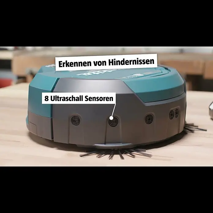 Makita LXT 18V Akku-Saugroboter DRC200Z - 18 V, Ohne Akku, Behältervolumen: 2,5 l, Akkulaufzeit: 200 min - Große Flächen sauber machen lassen – mit dem Makita Saugroboter DRC200Z