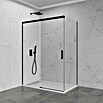 GME Mampara de ducha esquinera Basic (L x An x Al: 90 x 135 x 196 cm, Vidrio transparente, Negro) | BAUHAUS