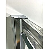 GME Mampara de ducha esquinera Prestige Titan (L x An x Al: 80 x 80 x 195 cm, Anodizado, Espesor: 8 mm, Plata brillo)
