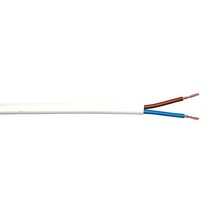 0,45€/m) 5-100m LED Kabel Zwillingslitze 2x 0,75mm² weiß 2 adrig