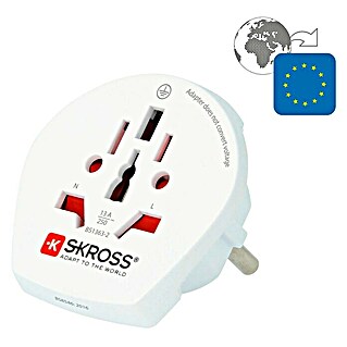 Skross Reiseadapter World to Europe (Netzsteckertyp Reiseadapter: Typ E+F (CEE 7/7), Weiß)