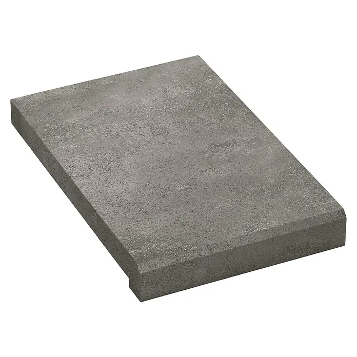 SAS Tessera Poolrandplatte - 32,8 x 50 x 6 cm, Anthrazit, Beton - Grauer Betonpflasterstein mit feiner Textur, ideal für moderne Außenbereiche. Seine robuste Bauweise garantiert Langlebigkeit und stilvolle Optik.
