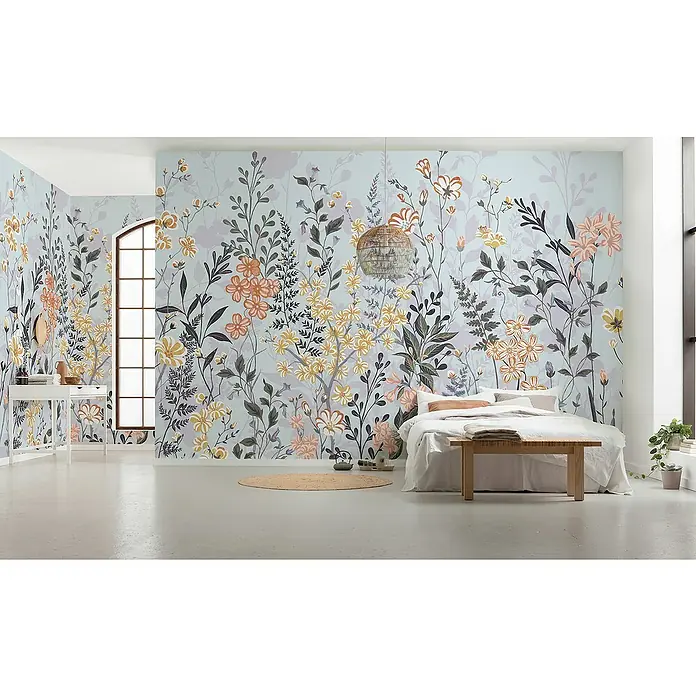 Komar Infinity 2 Fototapete Chic Conservatory - B x H: 400 x 250 cm, Vlies - Schlafzimmer mit Blumenwandbild.