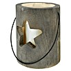 Holz-Laterne mit Kerze (Dunkelgrau, Ø x H: 15 x 18 cm) | BAUHAUS