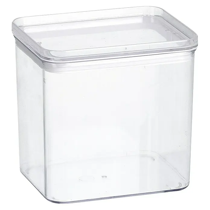 Vorratsdosen-Set - L x B x H: 18,5 x 12,8 x 10,4 cm, Kunststoff, Transparent - Transparente, quadratische Vorratsdose mit Deckel, ideal zur Aufbewahrung von Lebensmitteln und zur Organisation in Küche und Vorratskammer.