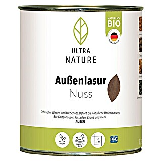 Ultra Nature BIO Holzlasur für Außen (Nuss, 750 ml)