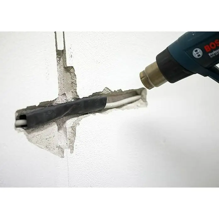 Wago Reparatur-Set 207-5485/316-000 für Mantelleitungen - 32 A - Reparatur einer Wand mit einer Heißluftpistole, um Kabel zu fixieren. Die Heißluftpistole von Bosch hilft beim Anbringen der Kabel in der Wand.