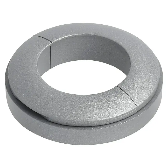 LOGOCLIC Rohrrosette -  - Grauer, zweiteiliger Kabeldurchlass zur sauberen Kabelführung. Ideal für Schreibtische und Möbel, um Ordnung zu halten und Kabel zu verstecken.