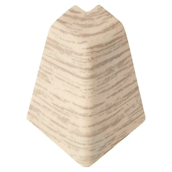 LOGOCLIC Außenecke K40 C - Eiche Arizona, 2 Stk., Passend für: LOGOCLIC Sockelleiste K40 C - Nahaufnahme einer dekorativen, beige-braun gestreiften Säule, ideal für Innenräume, die ein stilvolles, modernes Ambiente suchen.