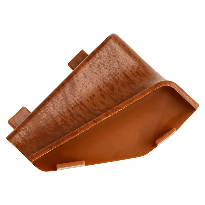 LOGOCLIC Innenecke K40 C - Kastanie, 2 Stk., Passend für: LOGOCLIC Sockelleiste K40 C - Braune Kunststoffablage mit Textur und praktischen Befestigungselementen, ideal für die Organisation und Aufbewahrung von Gegenständen.