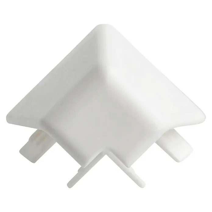 LOGOCLIC Außenecke K40 C - Weiß, 2 Stk., Passend für: LOGOCLIC Sockelleiste K40 C - Weiße Eckverbindung aus Kunststoff, ideal für die Montage von Möbeln oder Regalen. Robuste und langlebige Konstruktion für eine sichere Verbindung.