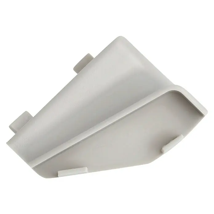 LOGOCLIC Innenecke K40 C - Grau, 2 Stk., Passend für: LOGOCLIC Sockelleiste K40 C - Weiße Kunststoffabdeckung mit Befestigungselementen, ideal für verschiedene Anwendungen, insbesondere in der Automobilindustrie oder im Innenausbau.