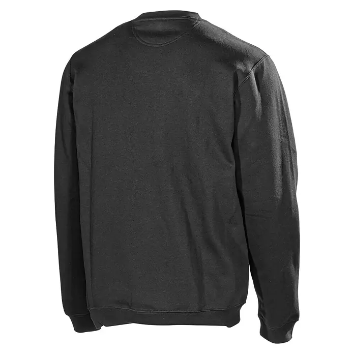 L.Brador Sweatshirt 637PB - XXL, Schwarz - Rückansicht eines schwarzen Sweatshirts mit Rundhalsausschnitt. Komfortables und lässiges Kleidungsstück.