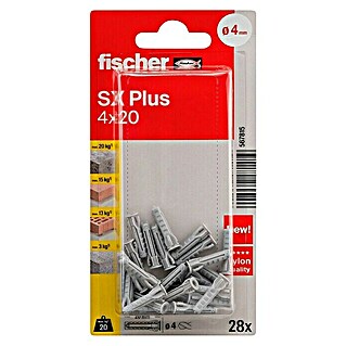 Fischer Taco universal SX Plus (Ø x L: 4 x 20 mm, Nylon, 28 ud.)
