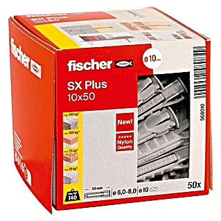 Fischer Set de tacos SX Plus (Ø x L: 10 x 50 mm, Nylon, 50 ud.)