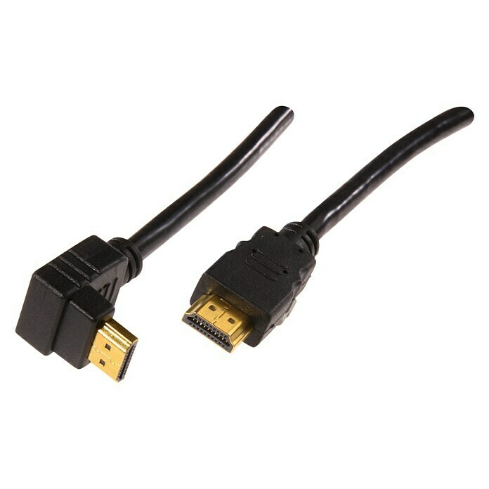 Schwaiger HDMI-Kabel1,3 m, 90° abgewinkelt, Vergoldete Kontakte, 18 Gbit/s Front View