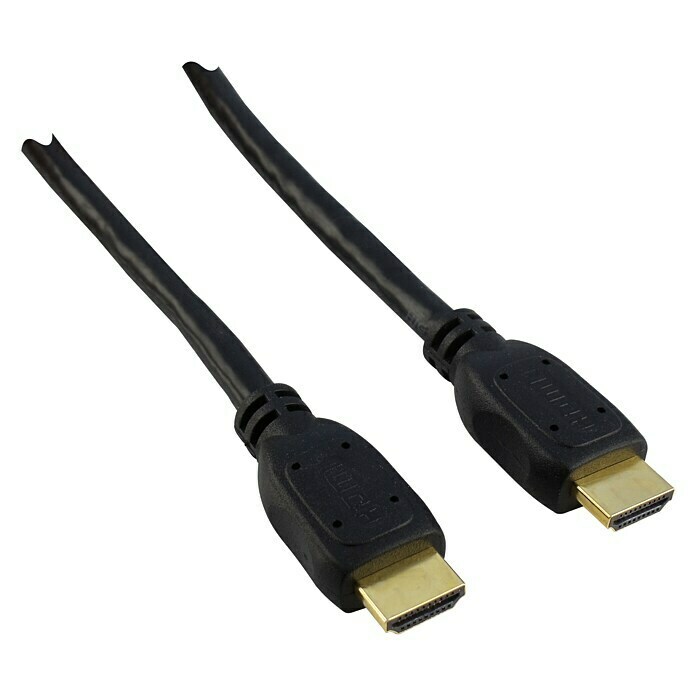 Schwaiger HDMI-Kabel (5 m, Geschirmt, Vergoldete Kontakte, Schwarz)