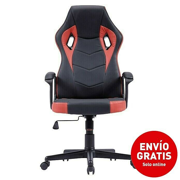 Silla de oficina Erika (Negro/Rojo, Reposacabezas) | BAUHAUS