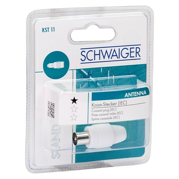 Schwaiger Coax connector, male (Kunststof, Schroefbare binnenste geleider, 4 stk.)