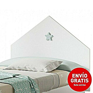 Muebles Pitarch Cabecero de cama Sweet (L x An x Al: 1,6 x 100 x 80 cm, Blanco/Gris)