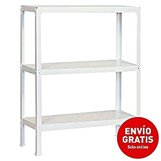 Simonrack Simonhome Estantería metálica Wood Mini (L x An x Al: 30 x 80 x 90 cm, Capacidad de carga: 150 kg/balda, Número de baldas: 3 ud., Blanco)
