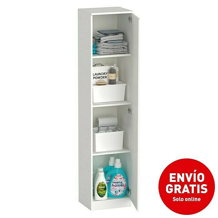 Muebles Pitarch Armario multiuso Tibet (L x An x Al: 35 x 40 x 180 cm, Blanco, Espesor: 16 mm) | BAUHAUS