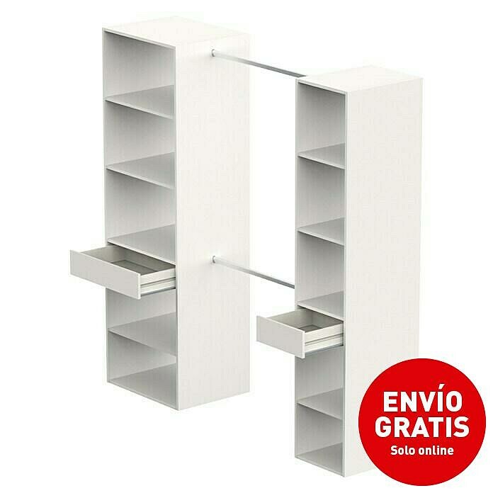 Muebles Pitarch Mueble vestidor Cloe (L x An x Al: 50 x 200 x 200 cm, Melamina, Blanco) | BAUHAUS