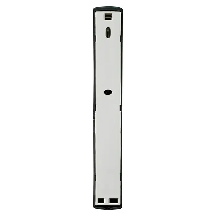 Homematic IP Fenster- & Türsensor HmIP-SWDO-A - Anthrazit, Batteriebetrieben, 102 x 15 x 20 mm - Eine schmale, rechteckige Wandseifenspender-Halterung mit einem schwarzen Rahmen und einem weißen Innenraum.
