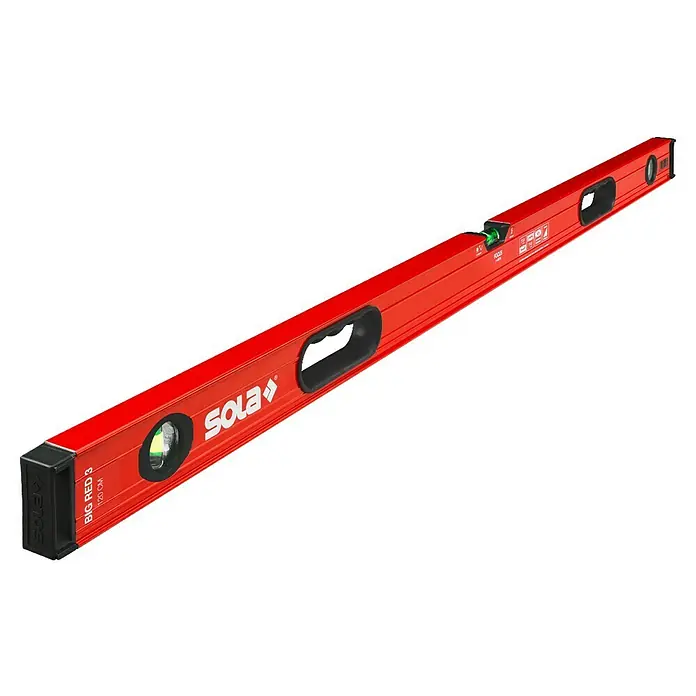 Sola Wasserwaage Big Red 3 - Länge: 180 cm, Anzahl Libellen: 3 Stk. - SOLA BIG RED 3 Wasserwaage 120 cm, ideal für präzise Messungen im Bau- und Handwerksbereich, mit robustem Profil und gut sichtbaren Libellen.