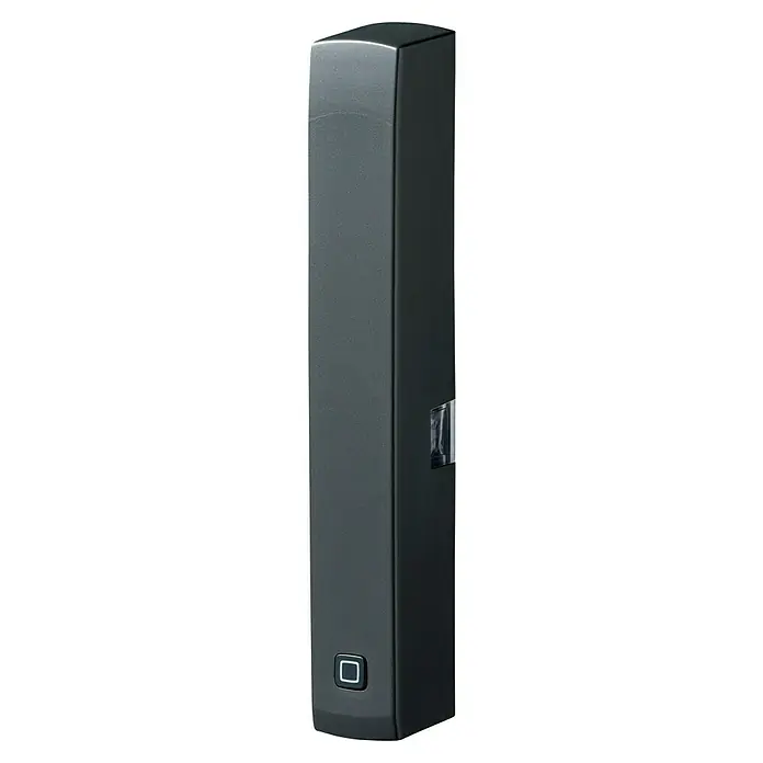 Homematic IP Fenster- & Türsensor HmIP-SWDO-A - Anthrazit, Batteriebetrieben, 102 x 15 x 20 mm - Moderne, schwarze Türsprechanlage mit einer glatten Oberfläche und einer stilvollen Taste, die Sicherheit und Eleganz vereint.