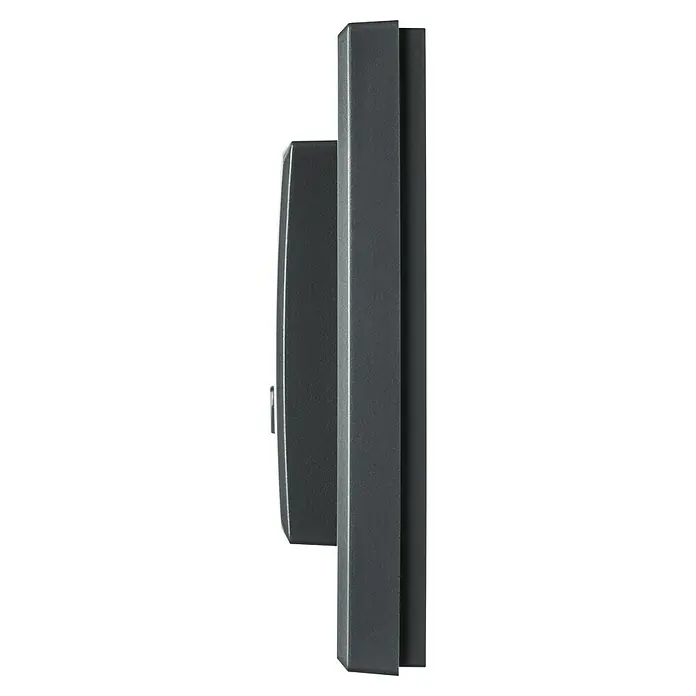 Homematic IP Bewegungsmelder HmIP-SMI55-A - Anthrazit, Batteriebetrieben, 150 m - Seitenansicht einer stilvollen, anthrazitfarbenen Außenleuchte. Elegantes Design mit klaren Linien und hochwertiger Verarbeitung.