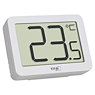 TFA Dostmann Innen-Thermometer (Digital, L x B x H: 55 x 15 x 40 mm, Weiß)