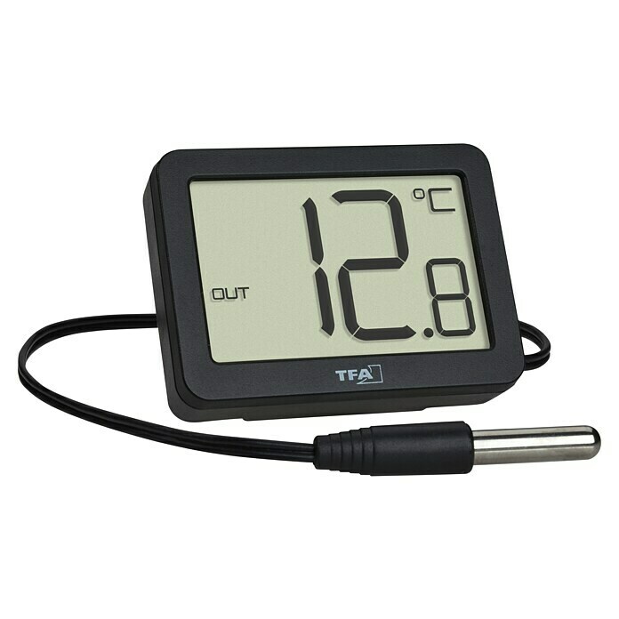 TFA Dostmann Thermometer (Digital, L x B x H: 40 x 15 x 55 mm, Schwarz) | BAUHAUS