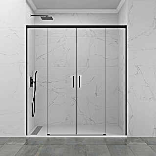 Mampara de ducha de esquina EX416S en negro - 80 x 80 x 195 cm