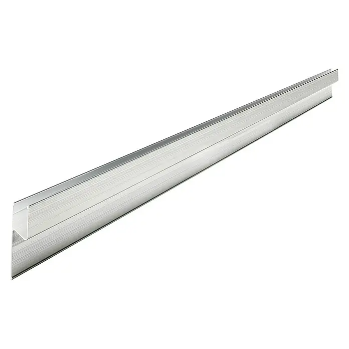 Sola Kartätsche 2605 - Länge: 180 cm, H-Profil - Aluminiumprofil in U-Form, ideal für saubere Abschlüsse und als Kantenschutz. Das silberne Profil ist robust und vielseitig einsetzbar.