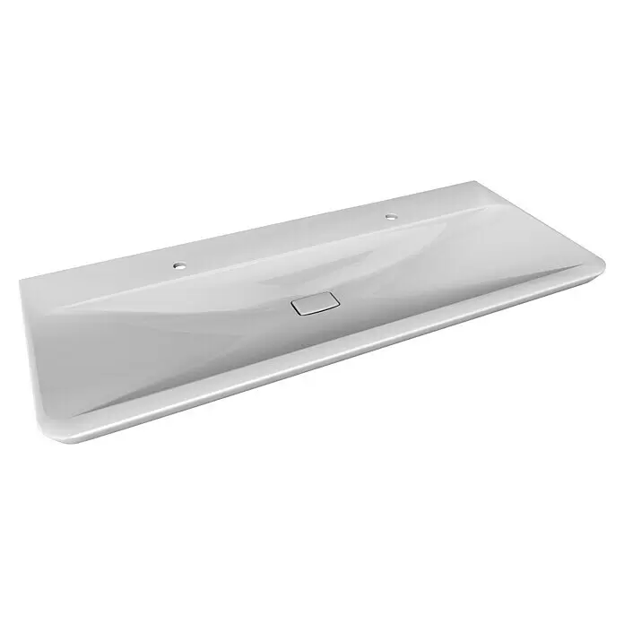 Lanzet M9 Einbauwaschbecken127,5 x 53,5 cm, Weiß, 2 Hahnlöcher
