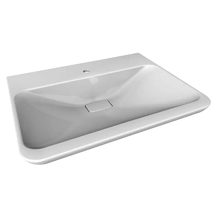 Lanzet M9 Einbauwaschbecken67,5 x 53,5 cm, Weiß, 1 Hahnloch