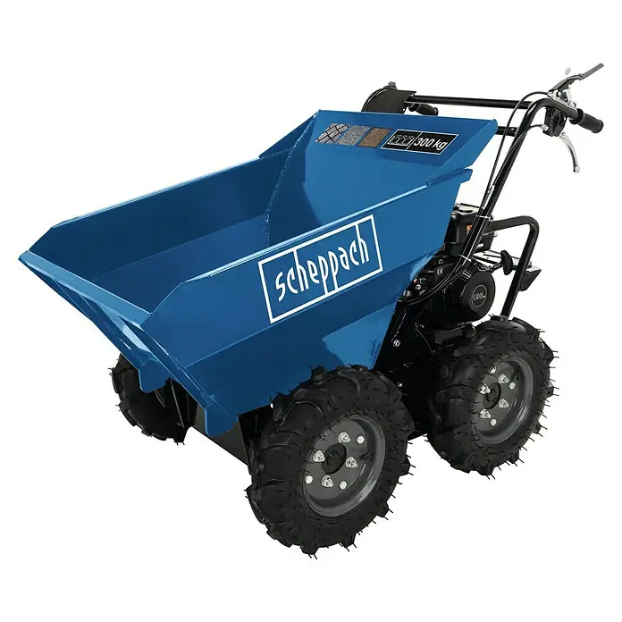 Scheppach Raddumper DP 3000 - 4.100 W, 196 cm³, Fassungsvermögen: 125 l, Benzin - Der Scheppach Mini-Dumper ist ein vielseitiges Transportgerät für den Garten- und Landschaftsbau, ideal für den Transport von Schüttgütern.