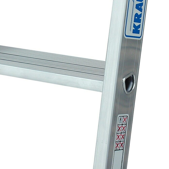 Krause Stabilo Stufen-Anlegeleiter (Arbeitshöhe: 2,7 m, Anzahl Tritte: 6 Stufen, Tiefe Stufen: 80 mm, Aluminium)
