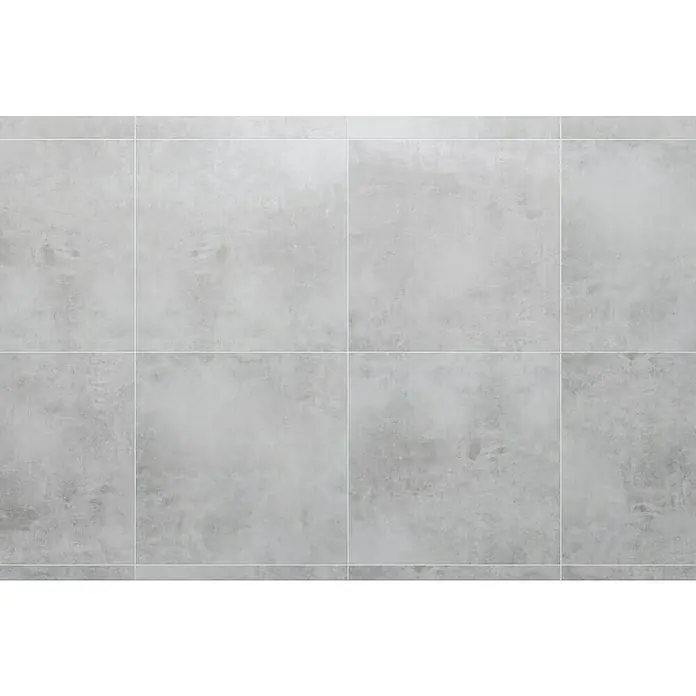 Feinsteinzeugfliese Luna Bianco - 60 x 60 cm, Weiß/Grau, Schimmernd - Graue Fliesen mit hellen Fugen, die ein modernes und schlichtes Design für jeden Raum schaffen, ideal für Bad oder Küche.