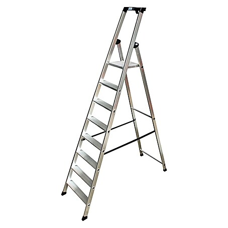 Krause Monto Stehleiter Solido (Anzahl Tritte: 8 Stk., Arbeitshöhe: 3,7 m, Aluminium)