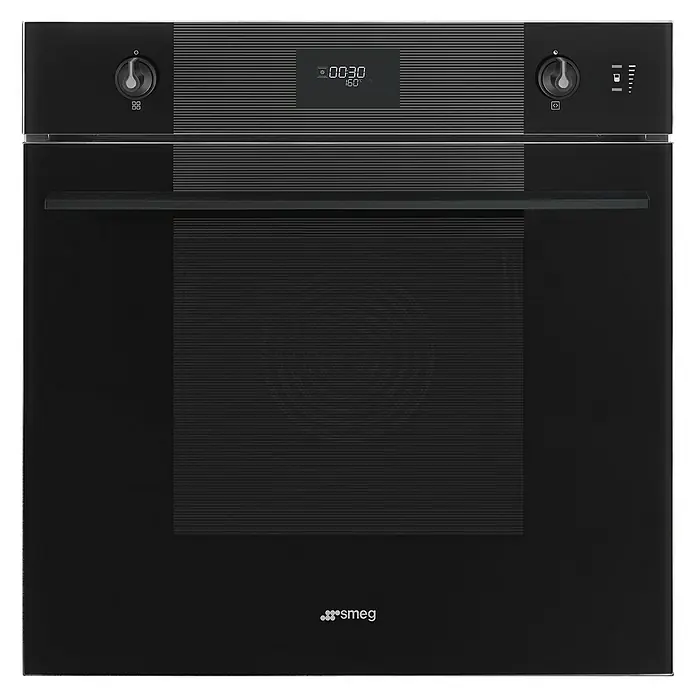 Smeg Horno empotrado SOP6101S2B3 - Número de tipos de calentamiento: 11 ud., Volumen horno: 68 l - Horno encastrable Smeg negro con pantalla digital y perillas para ajustes precisos de temperatura y tiempo.