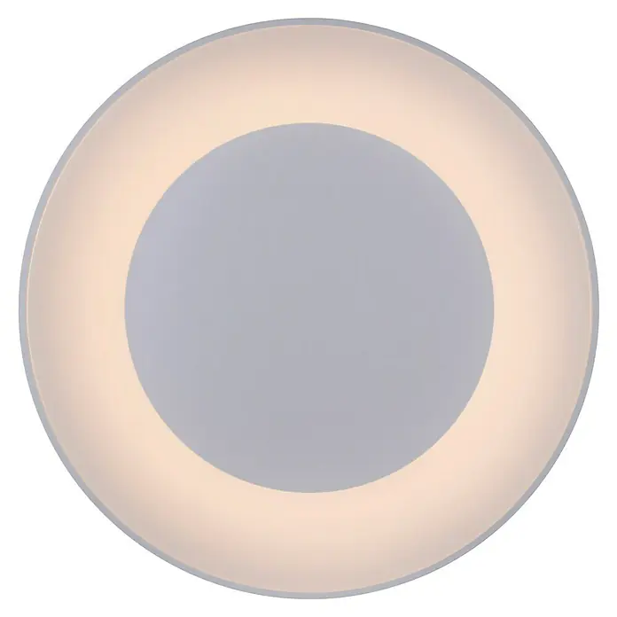 Just Light LED-Deckenleuchte rund ANIKA - 54 W, Ø x H: 70 x 7,7 cm, Weiß, Mehrfarbig - Nahaufnahme einer runden LED-Deckenleuchte mit warmweissem Licht und einem schlichten, modernen Design.