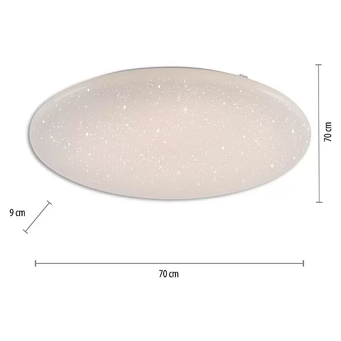 Just Light LED-Deckenleuchte rund LOLAsmart-URANUS - 54 W, Ø x H: 69,5 x 8,9 cm, Weiß, RGBW - Skizze