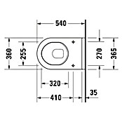 Duravit Starck 3 Wand-WC (Ohne WC-Sitz, Ohne Beschichtung, Tiefspüler, Weiß)