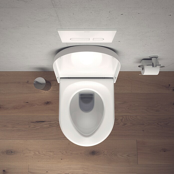 Duravit Starck 3 Spülrandloses Wand-WC (Ohne WC-Sitz, Ohne Beschichtung, Tiefspüler, Weiß)