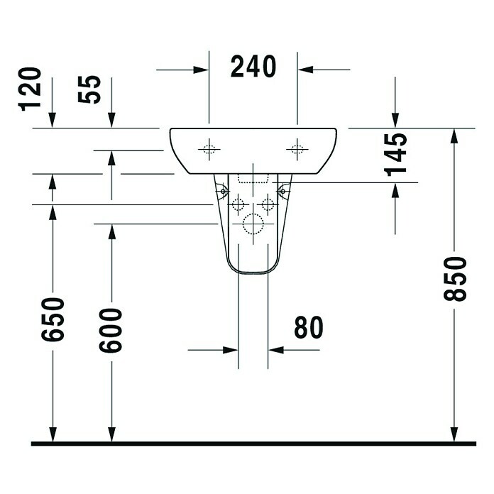 Duravit D-Code Waschbecken (34 x 45 cm, Keramik, Weiß)