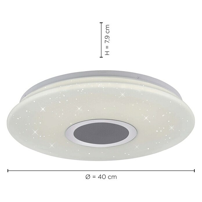 Just Light LED-Deckenleuchte rund PELVO (22 W, Ø x H: 40 x 7,9 cm, Weiß, Mehrfarbig) | BAUHAUS